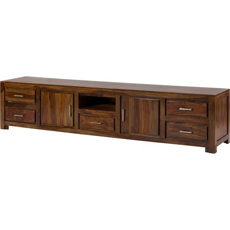 Mobile TV Sheesham marrone Laccato 260x50x56 cm montato METRO LIFE 138 (1/3)