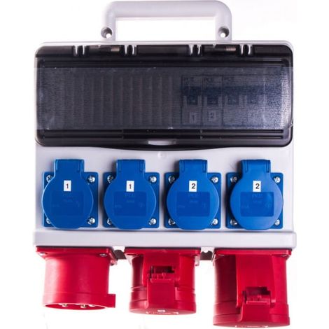 Cuadro de distribución portátil DZIERŻONIÓW 32A/5P 16A/5PxB16A 4xGSx2xB16 IP44 9004030W