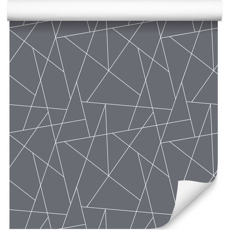 Carta da parati con motivo geometrico grigio, sfondo grigio 50x1000 cm (1/5)
