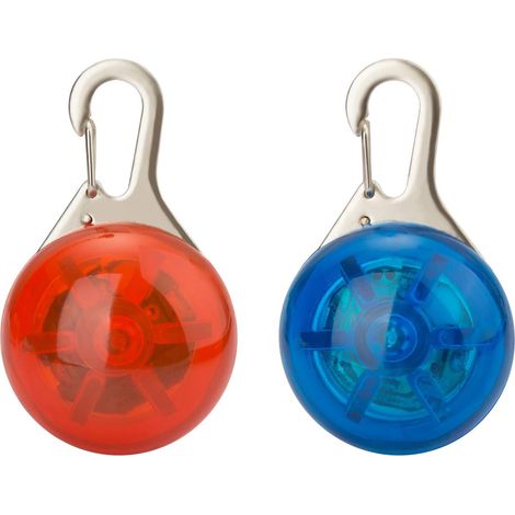 Pendentif collier de chien lumineux étanche 2PCS (rouge + bleu)