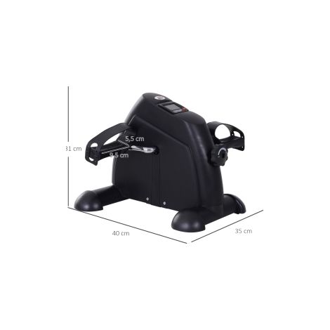Mini vélo d'exercice noir en fonte avec écran LCD et format compact pour la maison, le bureau et la salle de sport (1/5)