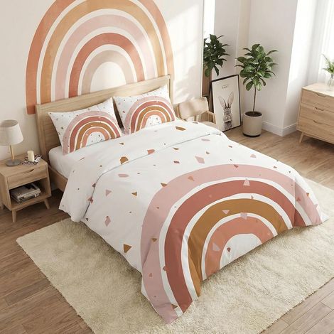 Housse de Couette 140x200 Enfant Arc-en-Ciel Terracotta 1 Personne (1/5)