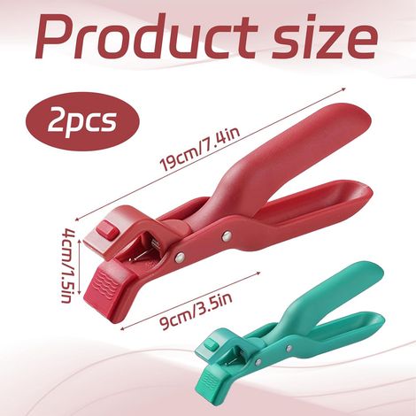 Lot de 2 pinces multifonctionnelles anti-brûlure pour bols - pinces antidérapantes, isolantes et anti-brûlures pour accessoires de cuisine (1/4)