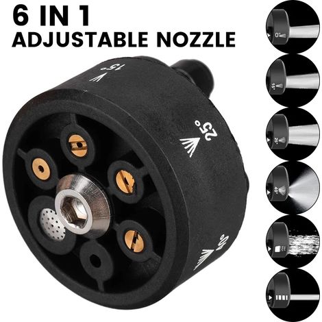 EASYCOMFORT Buse réglable en plastique 6 en 1 pour 1/4 pouce haute pression nettoyeur sans fil pièces de pistolet à eau buse de tuyau (1/5)