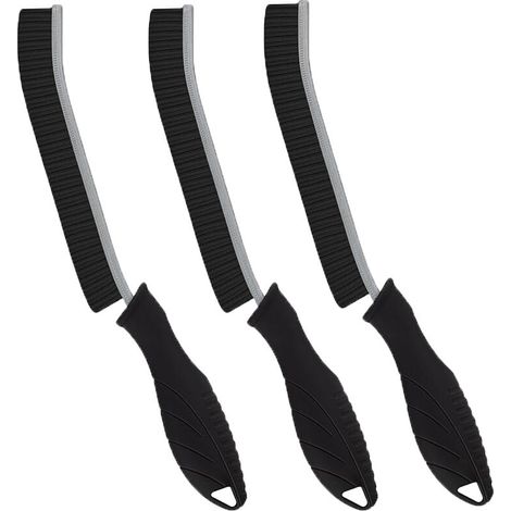 Brosse de nettoyage 3 pièces, brosse de nettoyage des espaces, brosse de calfeutrage de carrelage, brosse de salle de bain, outil de nettoyage ménager (noir) (1/5)