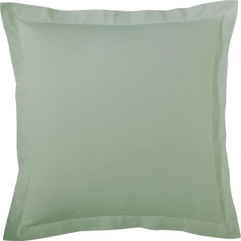 Taie d’oreiller percale de coton made in France Vert Olive 65x65 cm (1/3)