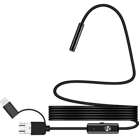 Endoscopio Digital 8mm Auto Focus 5MP (USB-A/MicroUSB/Type-C) – Hard Cable – 5 m