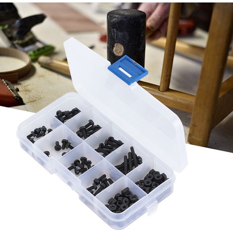 160 Pièces Vis en Plastique Boulons Écrous Croisés Hexagonaux M3 pour Fixations Matériel