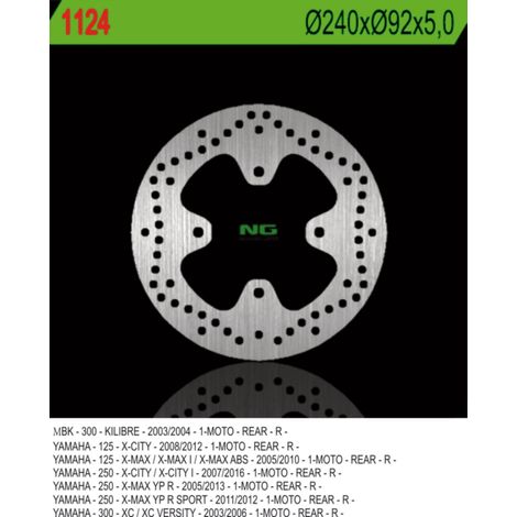Disco de freno trasero Yamaha X-Max/X-City 125/250 05-17 Acero 240 mm