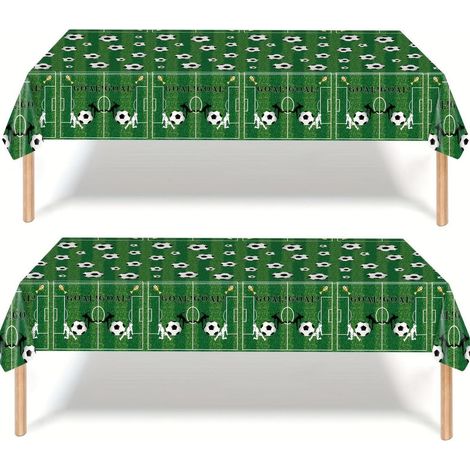 Fußball Tischdecke 2 Stück 137x274 cm Spielfeld Motiv für Party Deko
