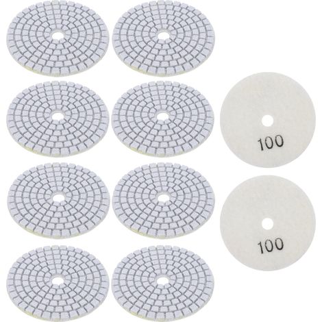 10 Stück 3-Zoll-Schleifscheiben/Polierpads (Diamant) für Marmor, Beton und Steine (100 Mesh) (1/5)
