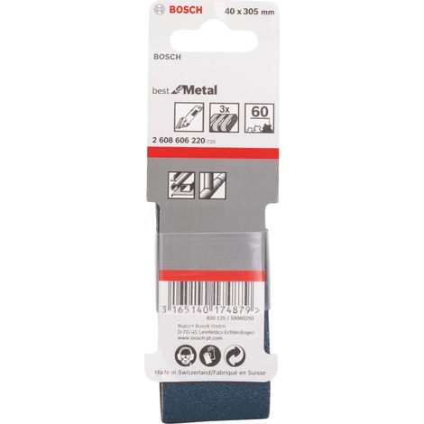 Set di nastro di macinazione 40x305mm Best per il metallo. Grano a 3 pacchi 60