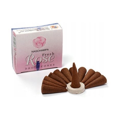 Conos de incienso - Incienso de rosa fresca Dhoop (1/2)