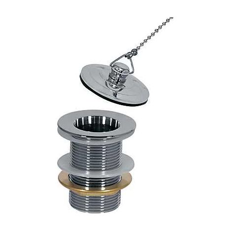 VÁLVULA DE DESAGÜE CON TAPÓN Y CADENILLA PARA LAVABO SIN