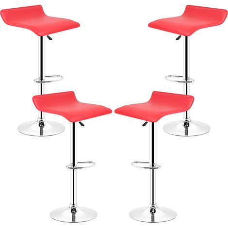 Aqrau 4 Tabouret de bar carré européen simple rouge (1/5)