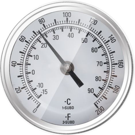 Filiyano-Thermomètre bimétallique en acier inoxydable — thermomètre analogique mécanique sans électricité pour four et gril, idéal pour barbecue (1/5)