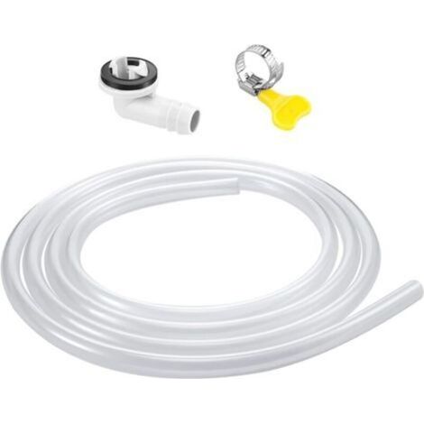 Tuyau d'évacuation de 1,8 m avec raccord et collier de serrage, tuyau d'évacuation étanche pour climatiseur, kit pour climatiseur portable, tuyau flexible durable avec conception anti fuite, (1/5)