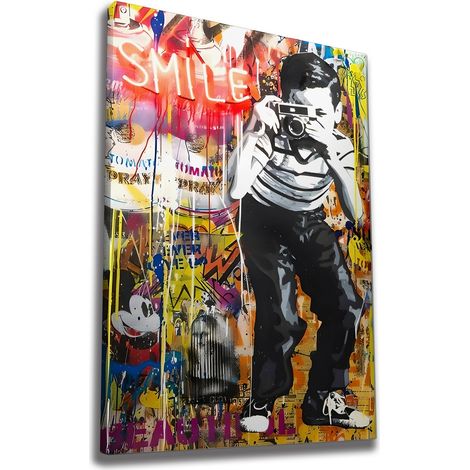 Decorazione artistica da parete con stampa su tela Painting Multicolore (1/4)