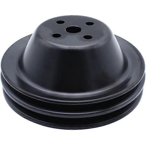 Poulie de pompe à eau courte Steel SWP 5/8" à double gorge de 6,6" de diamètre extérieur, compatible avec les moteurs Chevrolet SBC 262 265 267 283 302 305 307 327 350 400. (1/5)