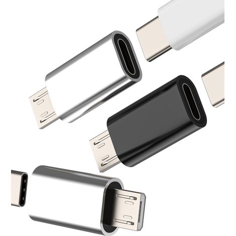 Adaptateur De Charge USB C Femelle À Micro USB Mâle(3 Pack) Type C Données Câble Connecteur Type-C Jack Adaptateurs Android Téléphone Portable Compatible Pour Galaxy S6 S7 Edge+ S7Active Note5 (1/5)