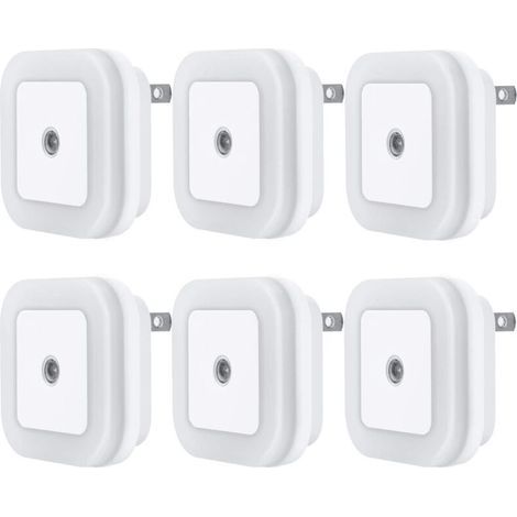 Set mit 6 LED-Nachtlichtern mit intelligentem Dämmerungssensor