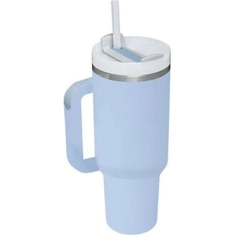 Taza para coche de 1,2 litros con asa, de acero inoxidable 304, aislante, para hielo, para bebidas frías y calientes. (1/5)