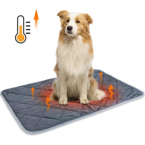 Coussin Auto-Chauffant pour Chat & Chien, Chiot Tapis Chauffant pour Animaux Lavable Anti-dérapant, Doux Peluche Couverture Thermique,88x58cm (1/5)