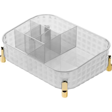 Boîte de Rangement Bureau Plastique Compartiments Multiples Organisateur Cosmétique Salle de Bain Durable Léger Portable (1/4)
