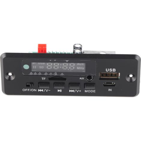 Carte Décodeur MP3 12V avec Port USB, Entrée AUX, Lecteur pour Carte SD et Clé USB - Noir (1/5)