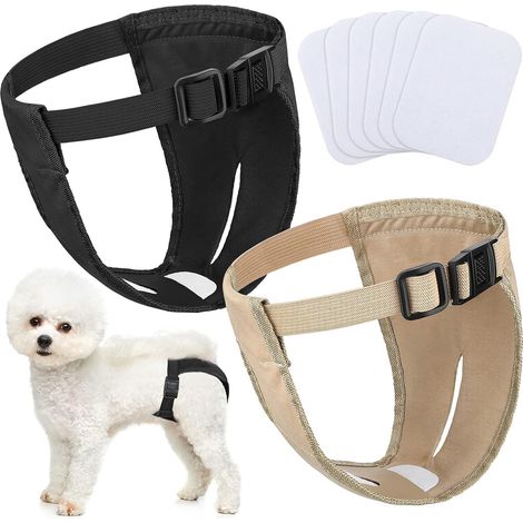 Paquet de 2 Couches pour Chien Culottes pour Chien Couches pour Chien Menstruelles Hygiéniques Couche(M) (1/5)