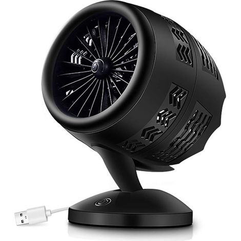 Ventilateur électrique électrique à double lame pour table Petit ventilateur rond silencieux inclinable 5-20 ° rotatif USB rechargeable domestique (1/3)