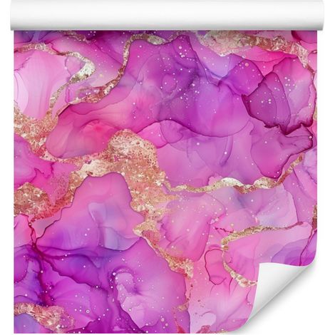 Papel pintado violeta tinta, rosa empolvado y morado 50x1000 cm (1/5)