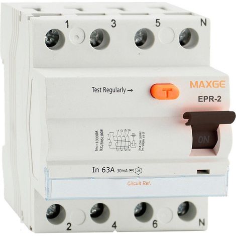 Diferencial Superinmunizado MAXGE 4 Polos 25A 300Ma Clase A 10KA