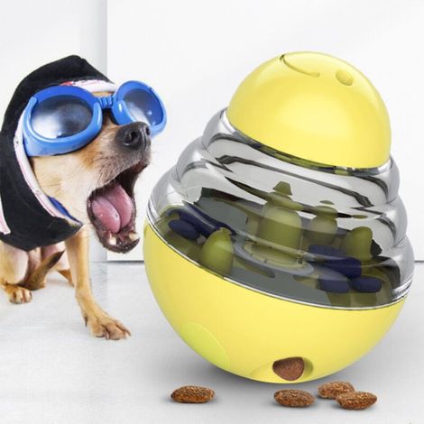 Jouets à mordre pour chien Distributeur de nourriture interactif et intelligent Balle à renverser Fournitures pour animaux de compagnie