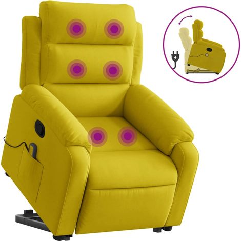 Fauteuil de Salon,Chaise,Fauteuil de massage inclinable Jaune Velours CFW403897 (1/5)