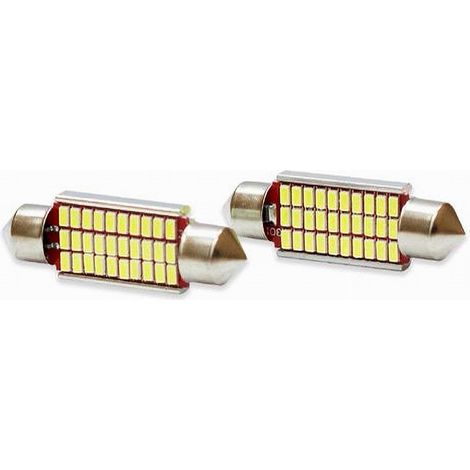 TRADE SHOP - Lampadine Posizione Sv8.5 12v 30led 39mm 8w Maxtech L-p052 Ultra Luminose Canbus - (1/2)