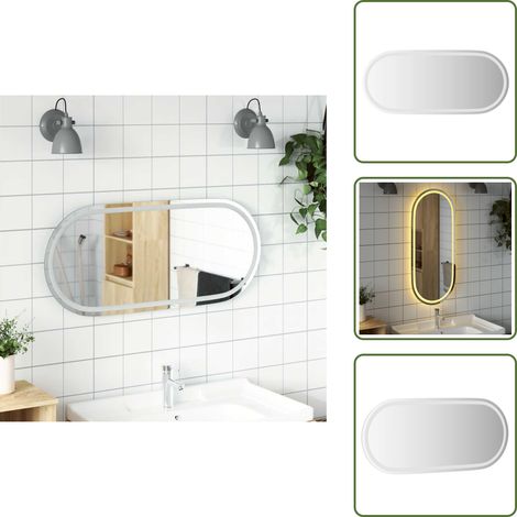 Specchio da bagno con luce - vidaXL Specchio da Bagno LED 100x45 cm Ovale - Specchio da bagno IP65
