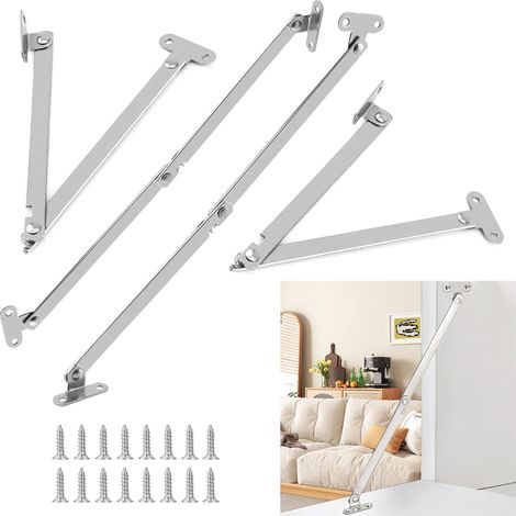 Lot de 4 Charnières à Rabat 0–180° – Supports de Couvercle en Acier Robuste avec Vis, Ferrures pour Meubles, Armoires et Boîtes (1/5)