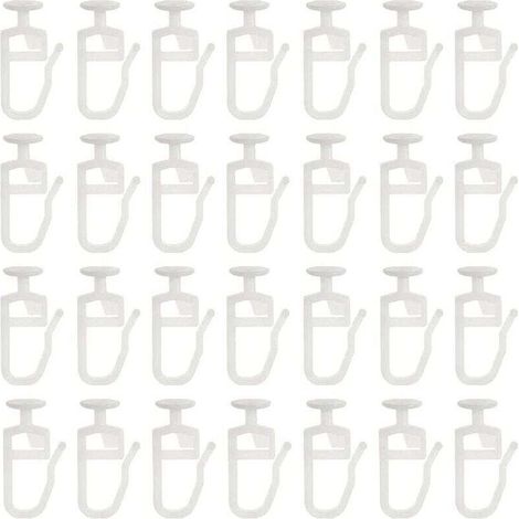 Clips pour stores enrouleurs, crochets blancs pour rideaux à rails, paquet de 50 (clips) (1/4)