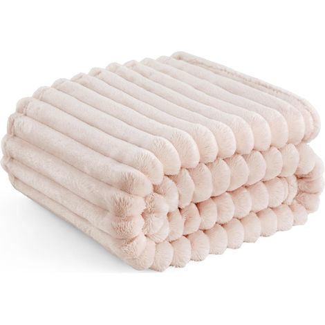 Couverture Moelleuse en Polaire – Couverture Douce et Chaude en Cordon Grossier pour lit et canapé Poudre de Diamant, 150 x 200 cm (1/5)