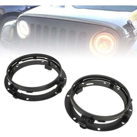 Lot de 2 anneaux de phare ronds de 7 pouces, support de montage de phare, anneau de retenue pour Wrangler (1/4)