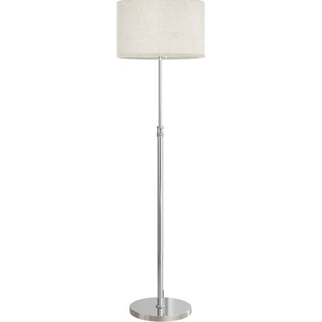 Lámpara de pie regulable con mando a distancia, pantalla de tela, metal, beige (1/5)