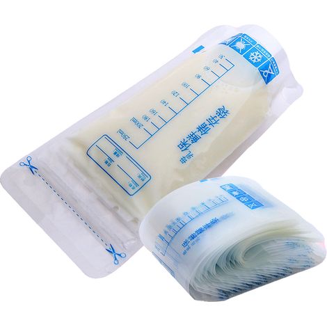 Lot de 150 sachets de conservation de lait maternel de 250 ml, autoportants et transparents, pour l'allaitement. (1/4)