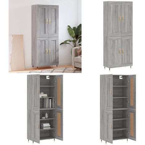 Highboard Grau Sonoma 69,5x34x180 cm Holzwerkstoff - Holzwerkstoff - Schrank (1/5)