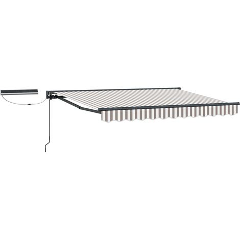 Toldo Retráctil Eléctrico Gris claro y . 4 x 3 m