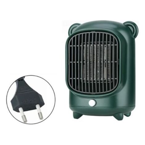 Riscaldatore elettrico portatile da 500 W con termostato, piccolo riscaldatore da scrivania in ceramica - Verde