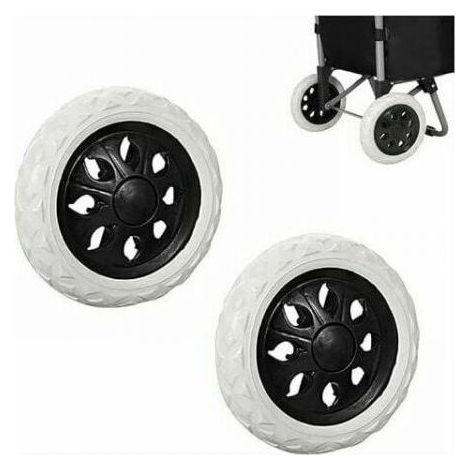 2 Pack Replacement Rubber Shopping Cart Wheels, Plastic Trolley Wheels with Foam, Black Hot Design Trolley Wheel, for Shopping Carts, Trolleys (1/5)