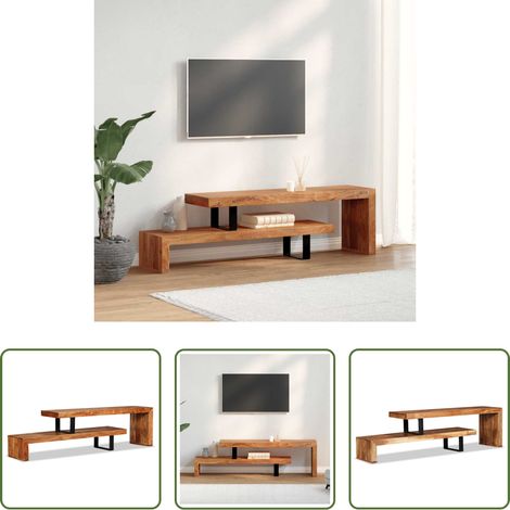 vidaXL Meuble vintage - Meuble TV Bois d'acacia massif (1/5)