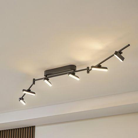 [GEBRAUCHT] B-Ware Lindby Led Strahler Deckenleuchte Lichtleiste Eldrin Schwarz Dimmbar Sechsfla86