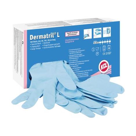 KCL Dermatril L 741 Guantes de Protección Azul Talla 9